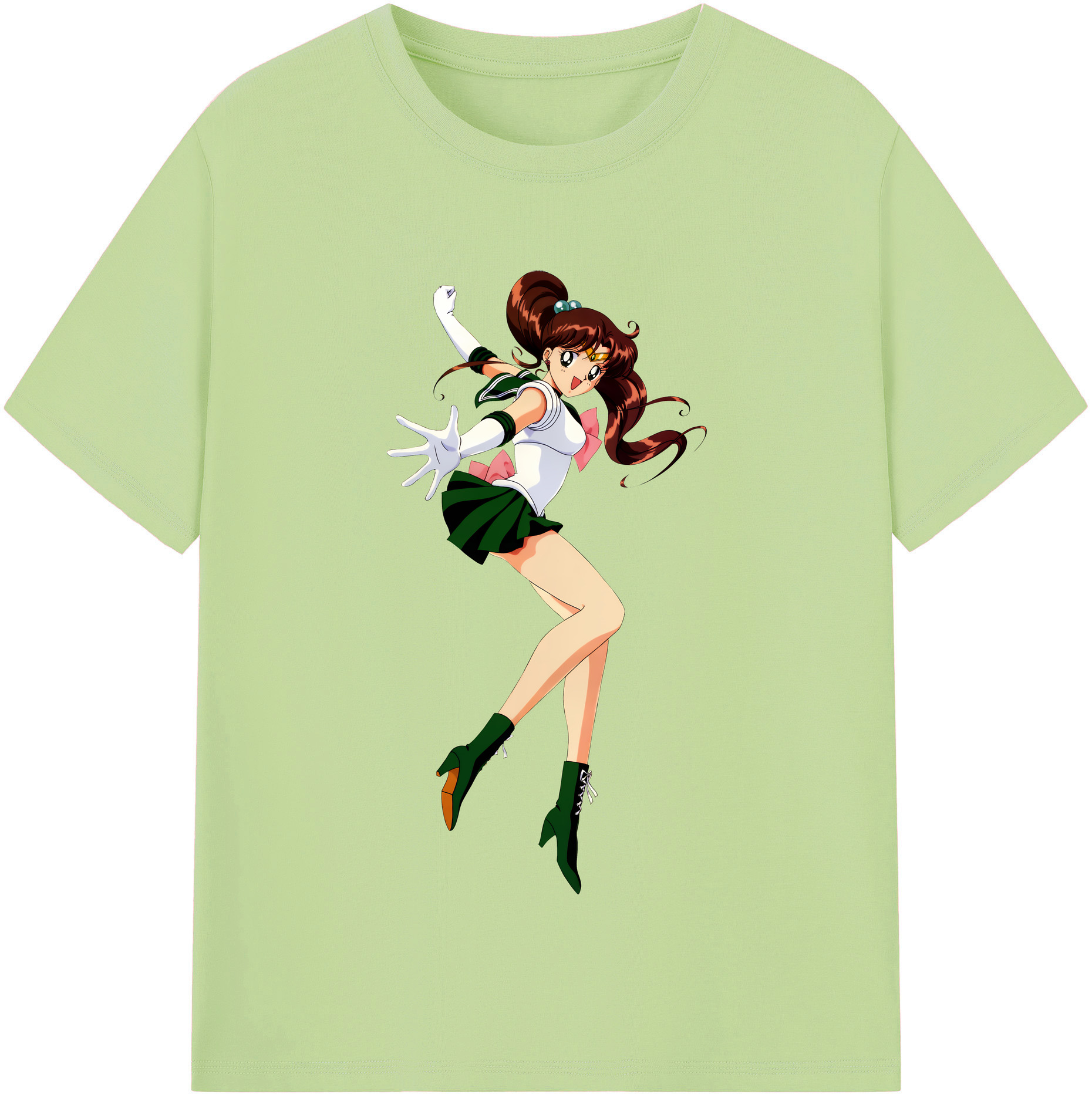 （画像用） 美少女戦士セーラームーン 木野 まこと きの まこと Sailor Moon Kino Makoto （セーラージュピター；Sailor Jupiter） 綿100％半袖Tシャツ（フロントプリント）